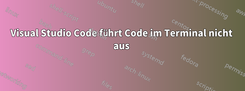 Visual Studio Code führt Code im Terminal nicht aus