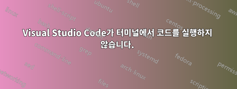 Visual Studio Code가 터미널에서 코드를 실행하지 않습니다.