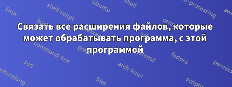 Связать все расширения файлов, которые может обрабатывать программа, с этой программой