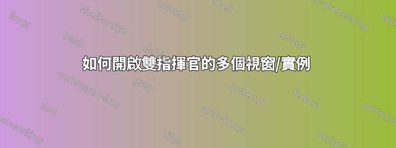 如何開啟雙指揮官的多個視窗/實例