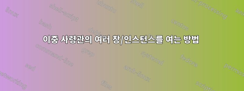 이중 사령관의 여러 창/인스턴스를 여는 방법