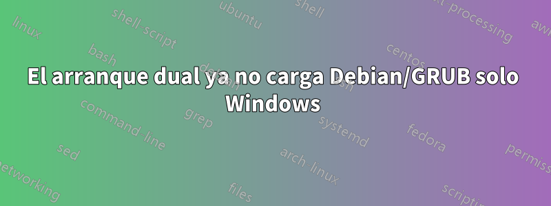 El arranque dual ya no carga Debian/GRUB solo Windows