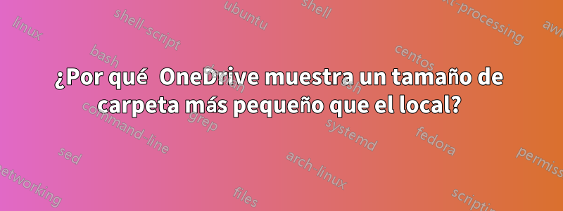 ¿Por qué OneDrive muestra un tamaño de carpeta más pequeño que el local?