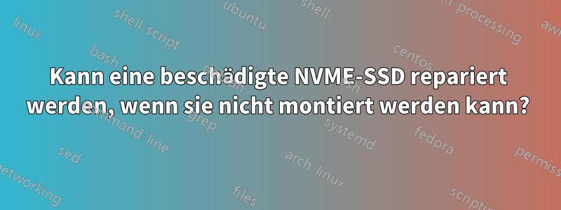 Kann eine beschädigte NVME-SSD repariert werden, wenn sie nicht montiert werden kann?
