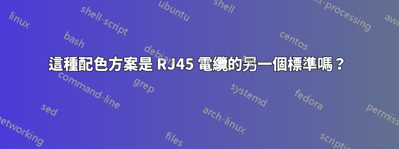 這種配色方案是 RJ45 電纜的另一個標準嗎？