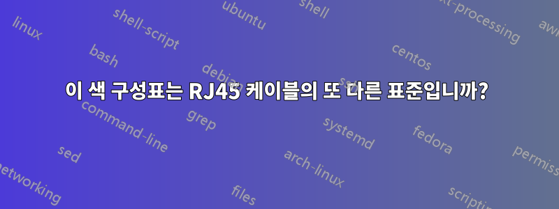 이 색 구성표는 RJ45 케이블의 또 다른 표준입니까?