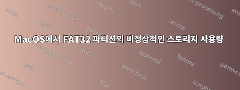 MacOS에서 FAT32 파티션의 비정상적인 스토리지 사용량