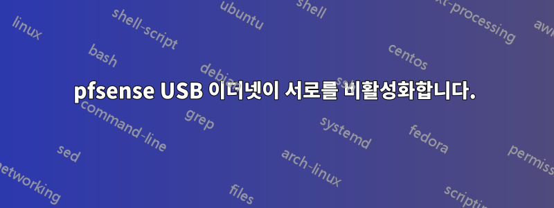 pfsense USB 이더넷이 서로를 비활성화합니다.