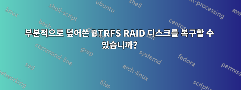 부분적으로 덮어쓴 BTRFS RAID 디스크를 복구할 수 있습니까?