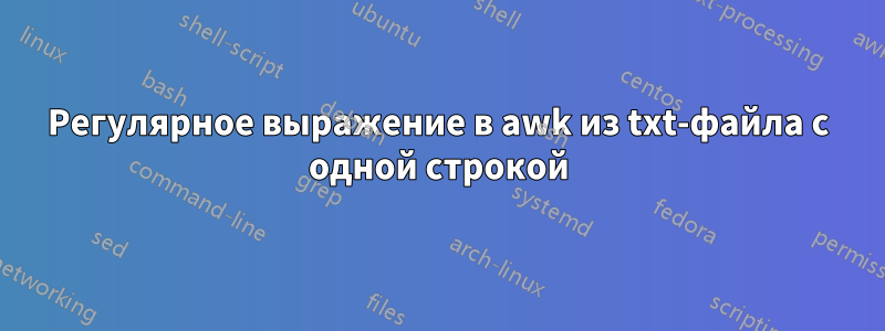 Регулярное выражение в awk из txt-файла с одной строкой