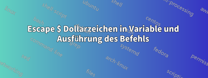 Escape $ Dollarzeichen in Variable und Ausführung des Befehls