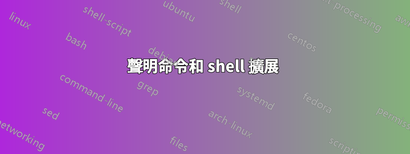 聲明命令和 shell 擴展