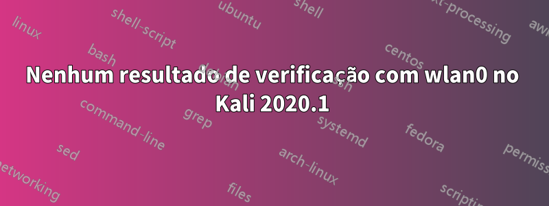 Nenhum resultado de verificação com wlan0 no Kali 2020.1