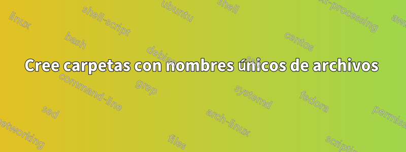 Cree carpetas con nombres únicos de archivos