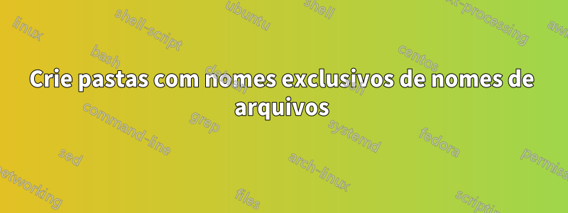 Crie pastas com nomes exclusivos de nomes de arquivos