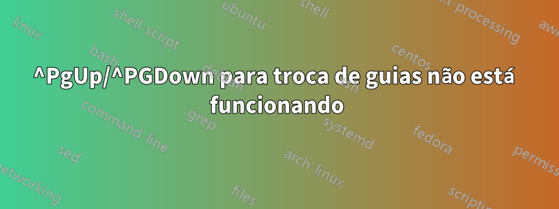 ^PgUp/^PGDown para troca de guias não está funcionando