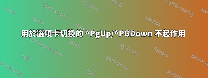 用於選項卡切換的 ^PgUp/^PGDown 不起作用