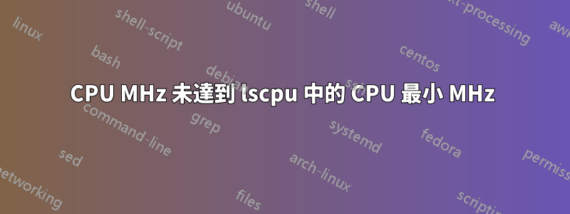 CPU MHz 未達到 lscpu 中的 CPU 最小 MHz