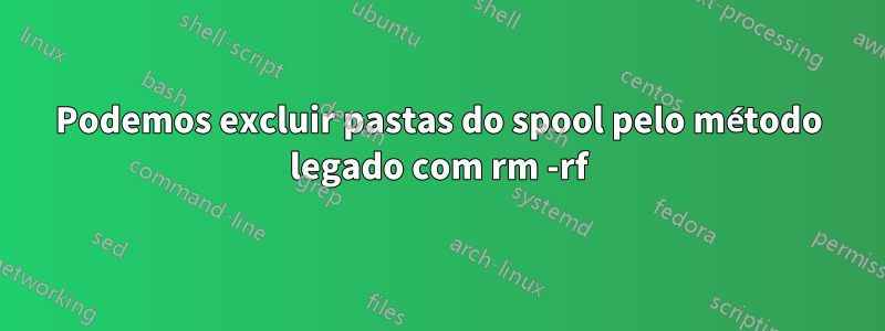 Podemos excluir pastas do spool pelo método legado com rm -rf