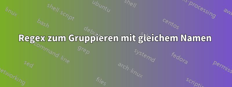 Regex zum Gruppieren mit gleichem Namen