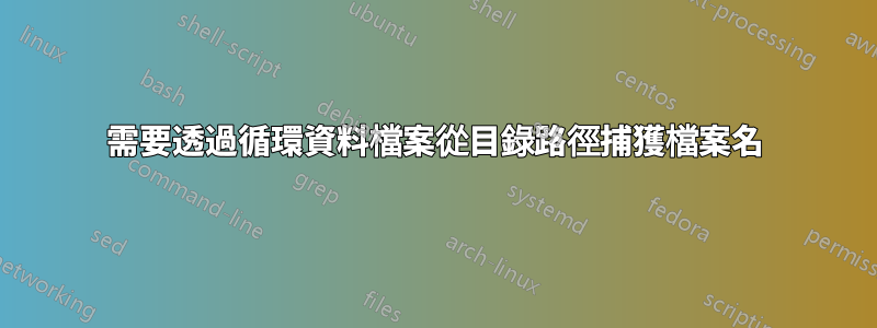 需要透過循環資料檔案從目錄路徑捕獲檔案名