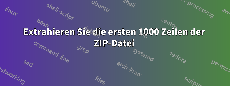 Extrahieren Sie die ersten 1000 Zeilen der ZIP-Datei