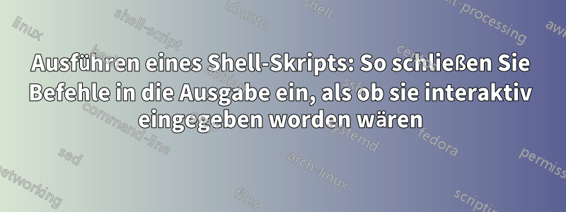 Ausführen eines Shell-Skripts: So schließen Sie Befehle in die Ausgabe ein, als ob sie interaktiv eingegeben worden wären