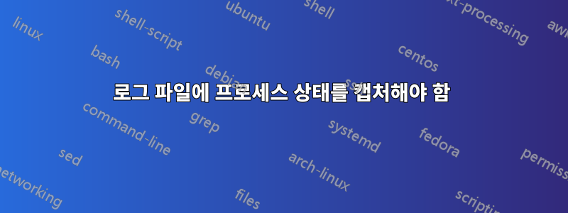 로그 파일에 프로세스 상태를 캡처해야 함