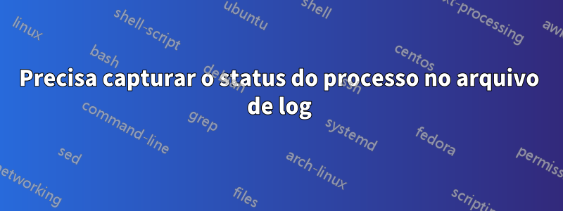 Precisa capturar o status do processo no arquivo de log