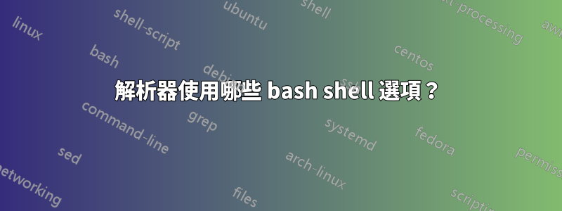 解析器使用哪些 bash shell 選項？