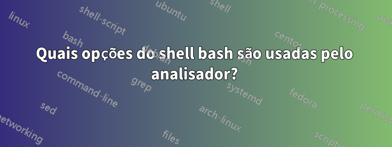 Quais opções do shell bash são usadas pelo analisador?