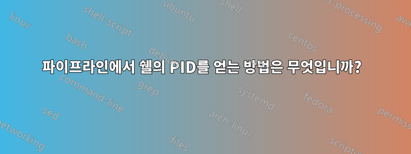 파이프라인에서 쉘의 PID를 얻는 방법은 무엇입니까? 