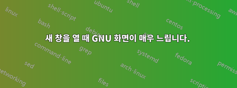 새 창을 열 때 GNU 화면이 매우 느립니다.