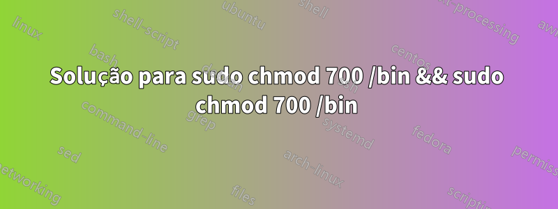 Solução para sudo chmod 700 /bin && sudo chmod 700 /bin