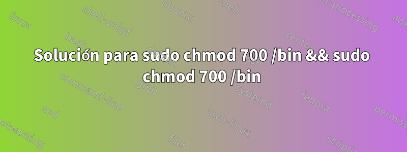 Solución para sudo chmod 700 /bin && sudo chmod 700 /bin