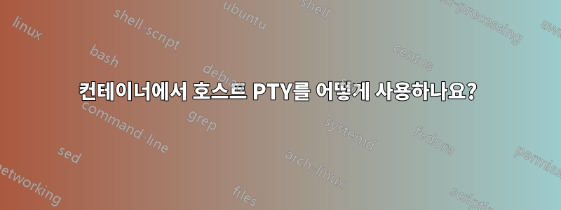 컨테이너에서 호스트 PTY를 어떻게 사용하나요?