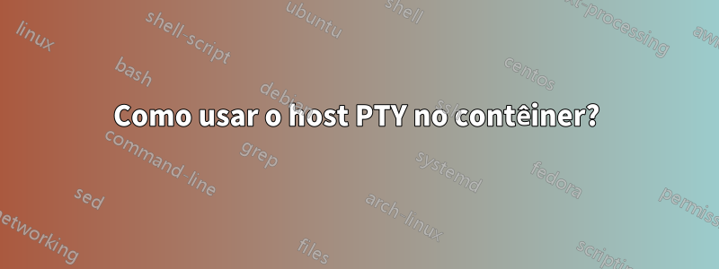 Como usar o host PTY no contêiner?