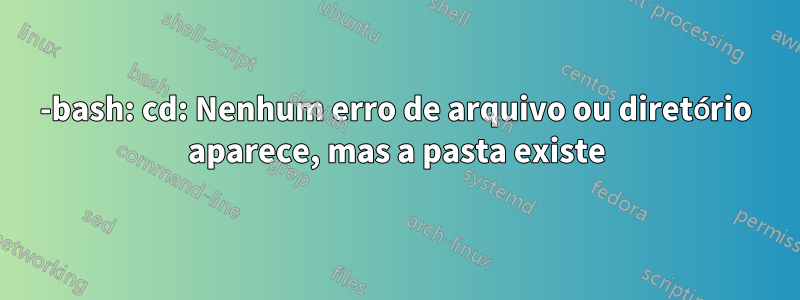 -bash: cd: Nenhum erro de arquivo ou diretório aparece, mas a pasta existe