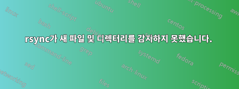 rsync가 새 파일 및 디렉터리를 감지하지 못했습니다.