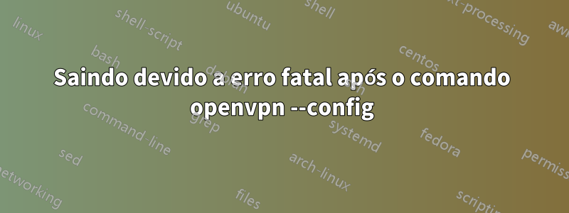 Saindo devido a erro fatal após o comando openvpn --config