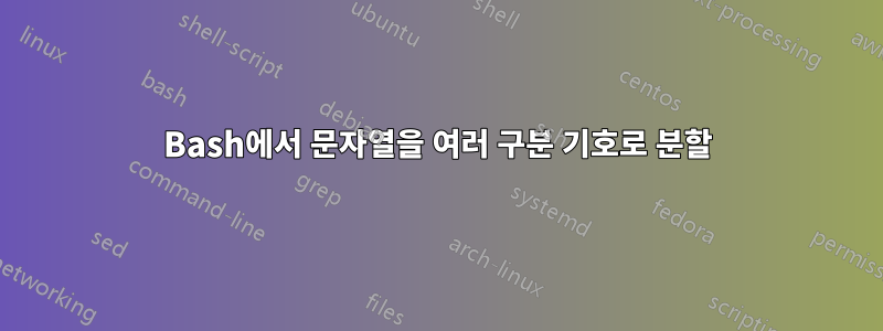 Bash에서 문자열을 여러 구분 기호로 분할