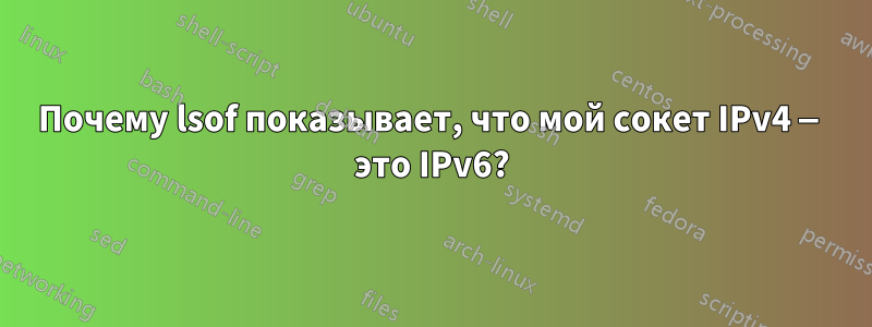 Почему lsof показывает, что мой сокет IPv4 — это IPv6?