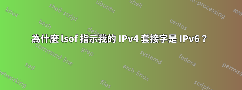 為什麼 lsof 指示我的 IPv4 套接字是 IPv6？