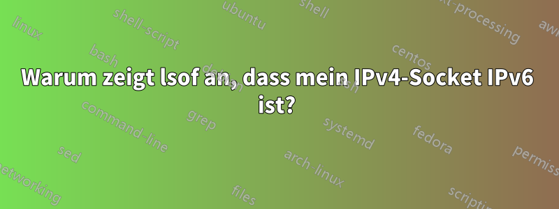 Warum zeigt lsof an, dass mein IPv4-Socket IPv6 ist?