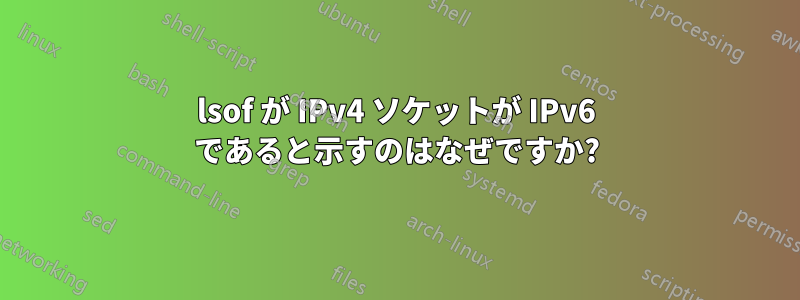 lsof が IPv4 ソケットが IPv6 であると示すのはなぜですか?