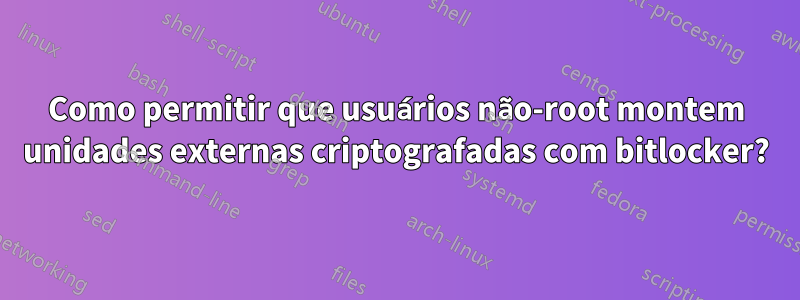 Como permitir que usuários não-root montem unidades externas criptografadas com bitlocker?