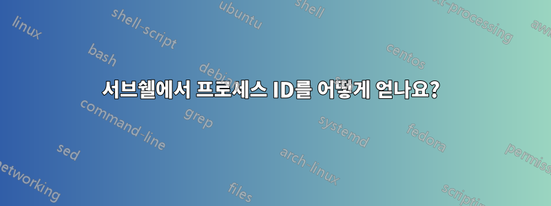 서브쉘에서 프로세스 ID를 어떻게 얻나요? 