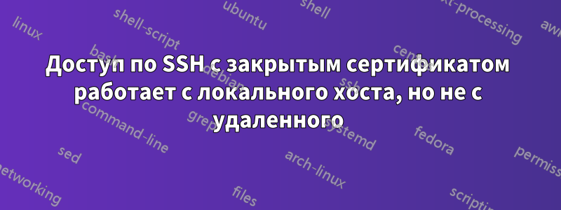 Доступ по SSH с закрытым сертификатом работает с локального хоста, но не с удаленного