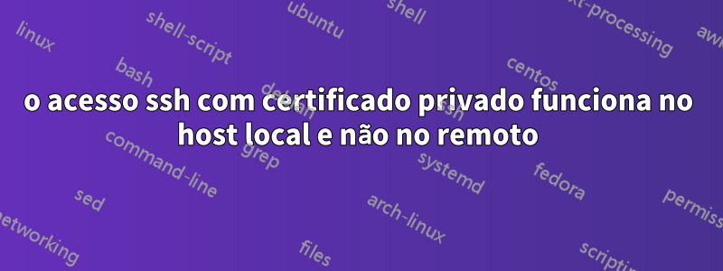 o acesso ssh com certificado privado funciona no host local e não no remoto