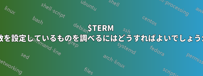 $TERM 変数を設定しているものを調べるにはどうすればよいでしょうか?